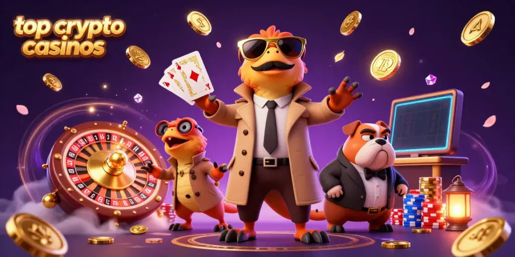 Experience the thrill of top crypto casinos with raptors sneaking into a VIP lounge.