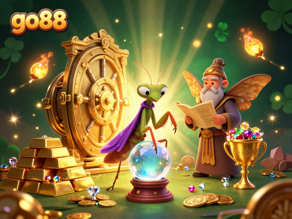 Experience the excitement of go88 in this dynamic 3D casino scene with treasure and mystical elements.