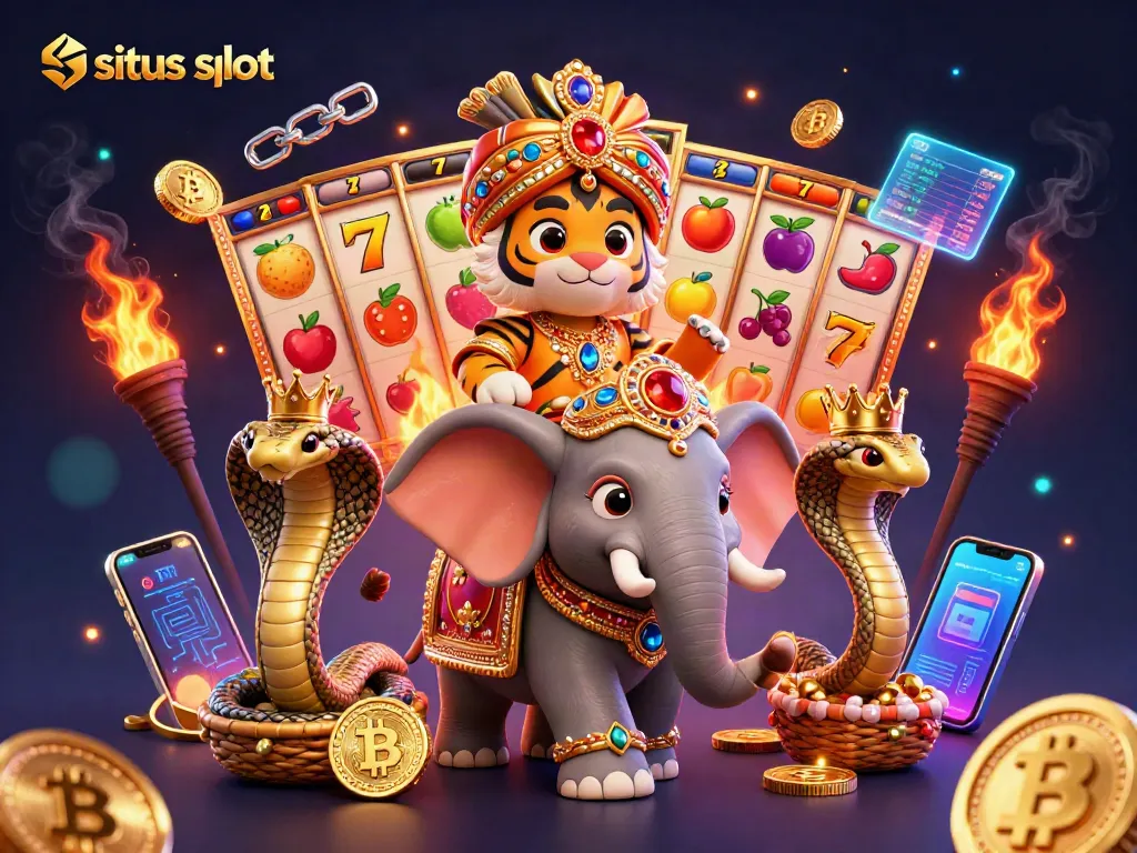 Experience the excitement of situs slot with this dynamic casino scene featuring vibrant slot elements.