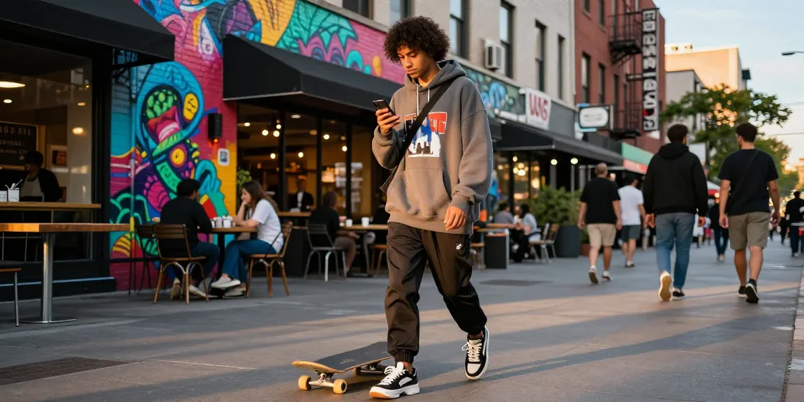 Fashionable streetwear lifestyle in urban setting showcasing rokok88 trends among city culture.