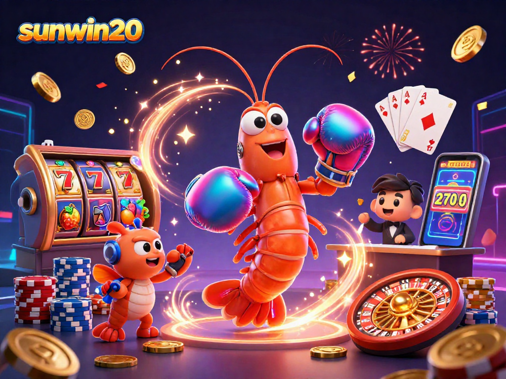 Experience thrilling wins with sunwin20 in this vibrant casino scene featuring action and excitement.