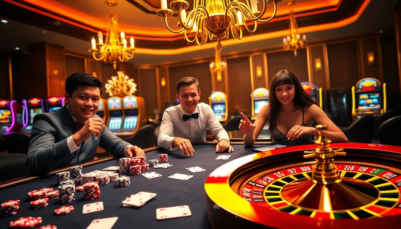 Experience thrilling moments at tg88 casino with poker chips and an exciting roulette wheel.