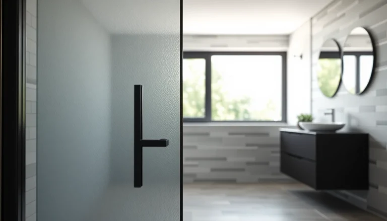 Transform your space with a stylish black shower door that defines elegance and modern design.