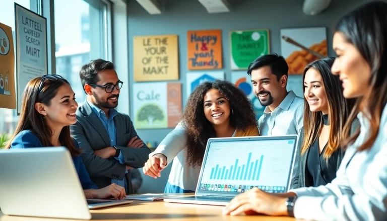 Individuals collaborating to find their ideal career solutions in a bright, modern workspace.