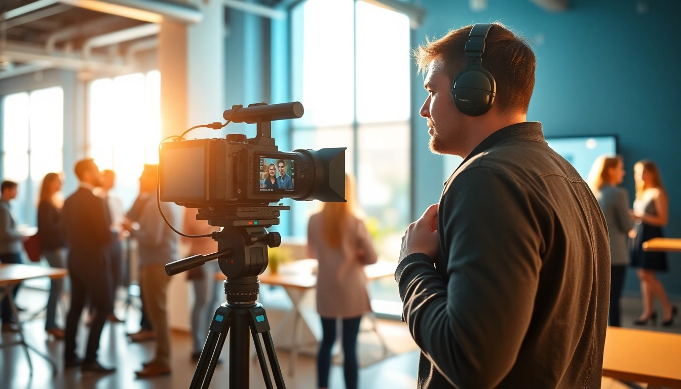 Capturing Corporate Moments: Commercial videography in action at a vibrant office event.