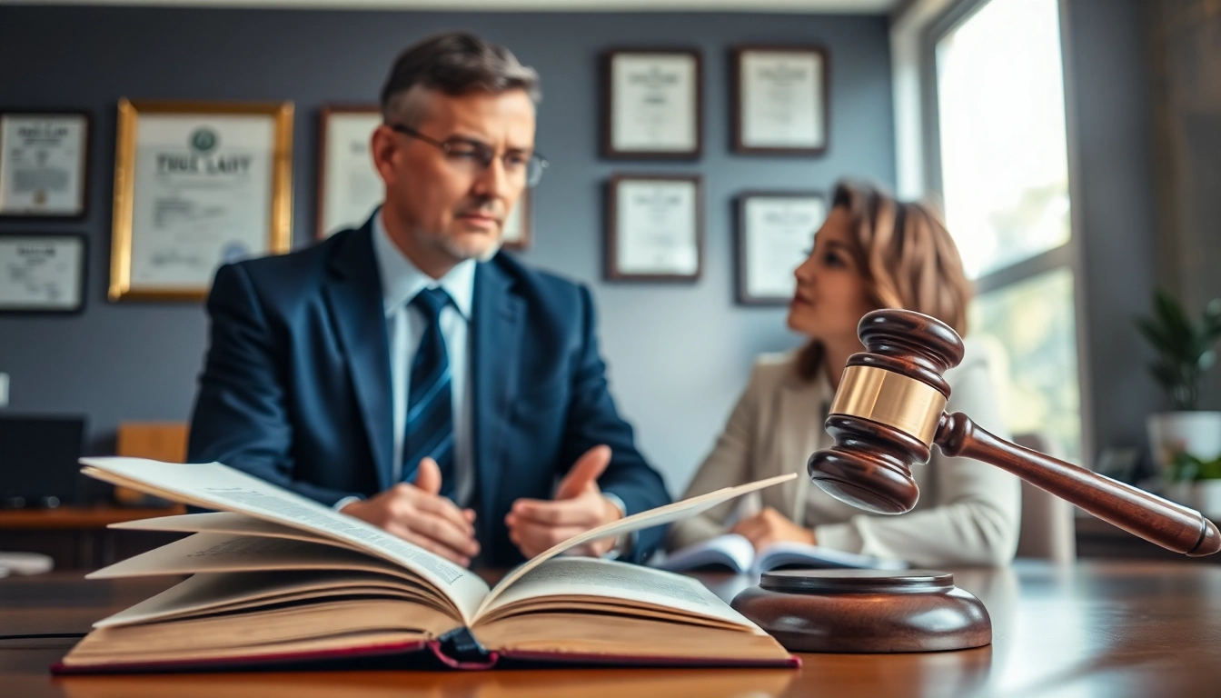Engaging Clearwater truck accident lawyer consulting with a client in a professional office environment.