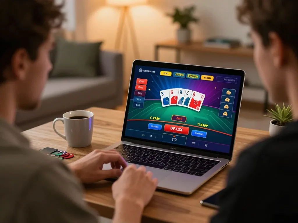 Engaging player enjoying a live dealer blackjack game, embodying the FC88 online casino experience.