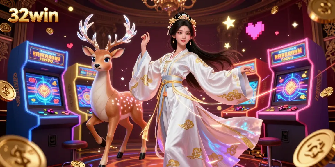 Experience thrilling gameplay at 32win with dazzling visuals and immersive characters in a vibrant casino scene.
