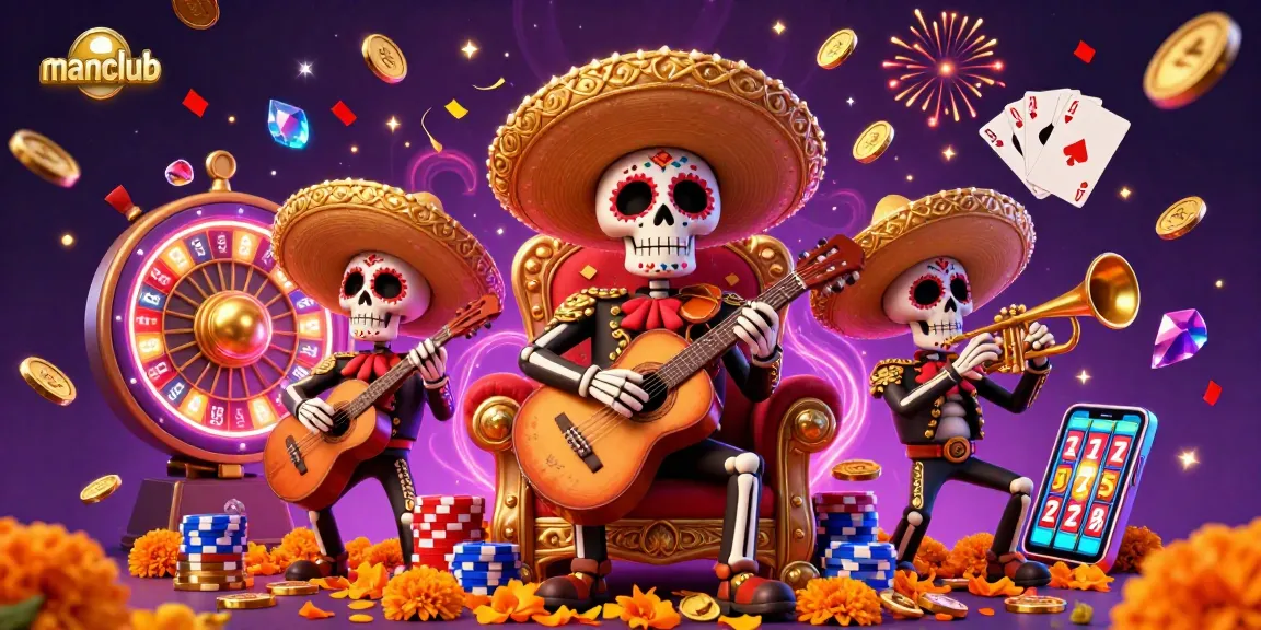 Experience the fun at manclub as a lively mariachi band celebrates with exciting casino elements.