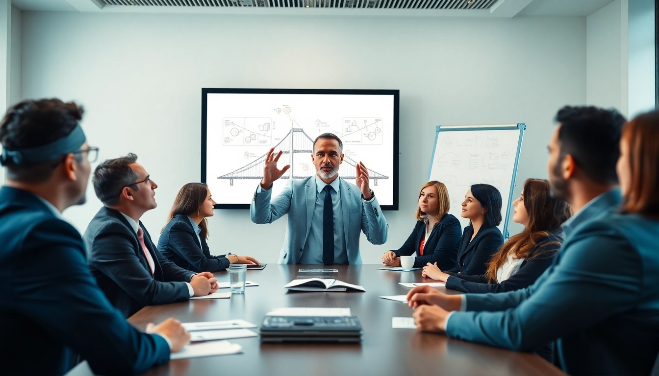 Engaging in change management consulting with diverse teams visualizing strategic transformations.