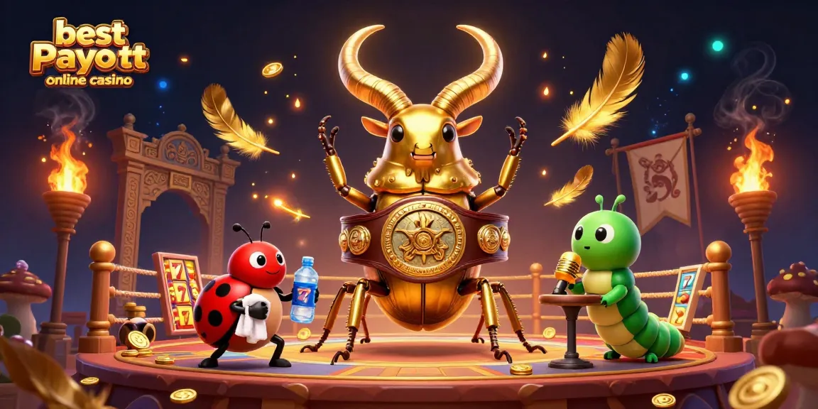 Battle for top returns at the best payout online casino with a golden stag beetle and friends.