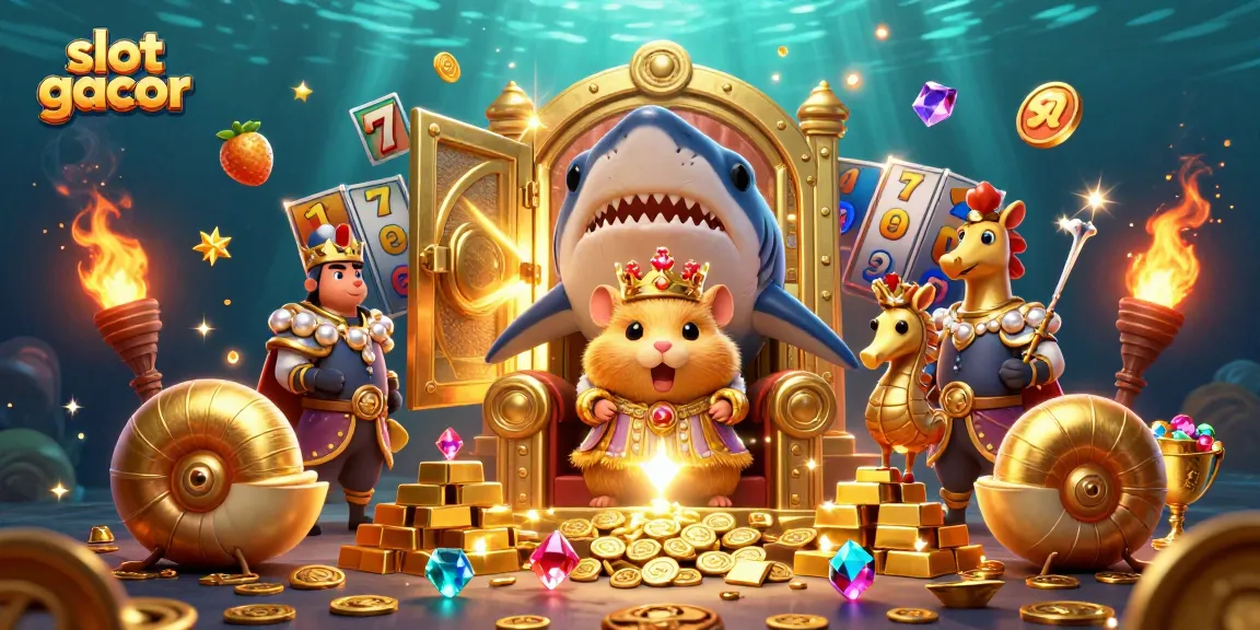 Experience the engaging luck of slot gacor in this vibrant casino-themed 3D illustration.