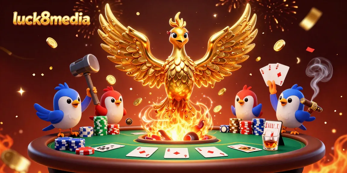 Experience thrilling gameplay at luck8media with vibrant casino action featuring poker elements and golden rewards.