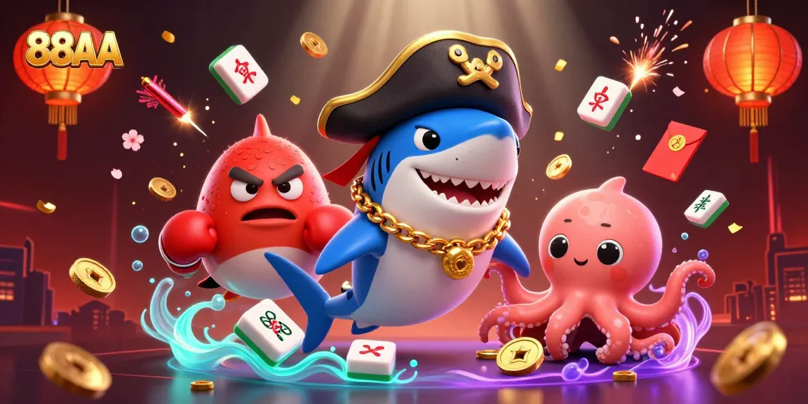 Engage in thrilling gameplay at 88AA with an exciting cartoon character scene filled with casino elements.