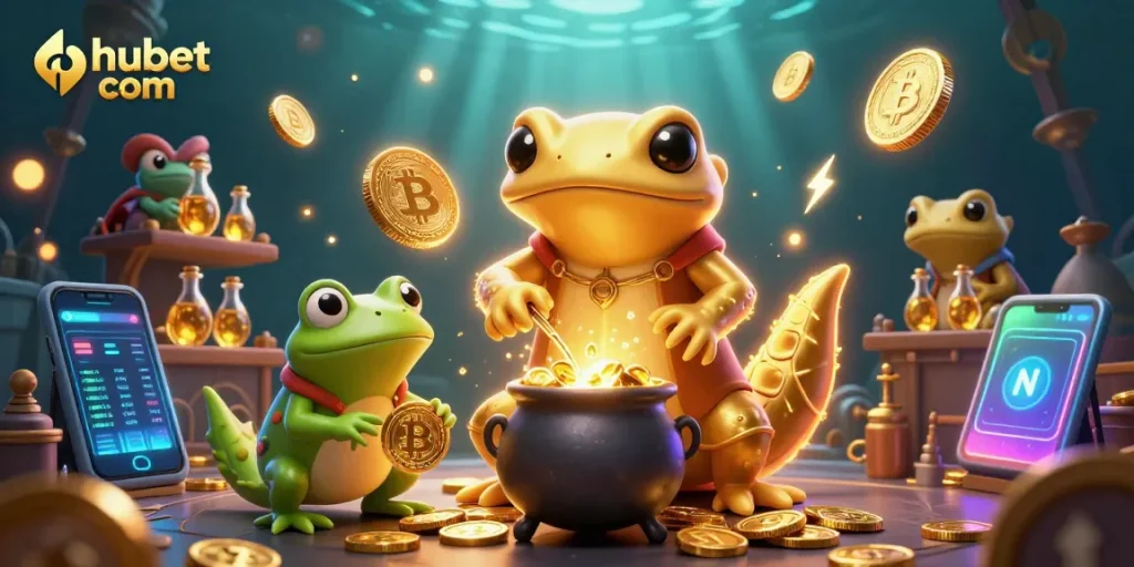 Engage with hubet com for thrilling online gambling experiences featuring golden alchemy and crypto elements.