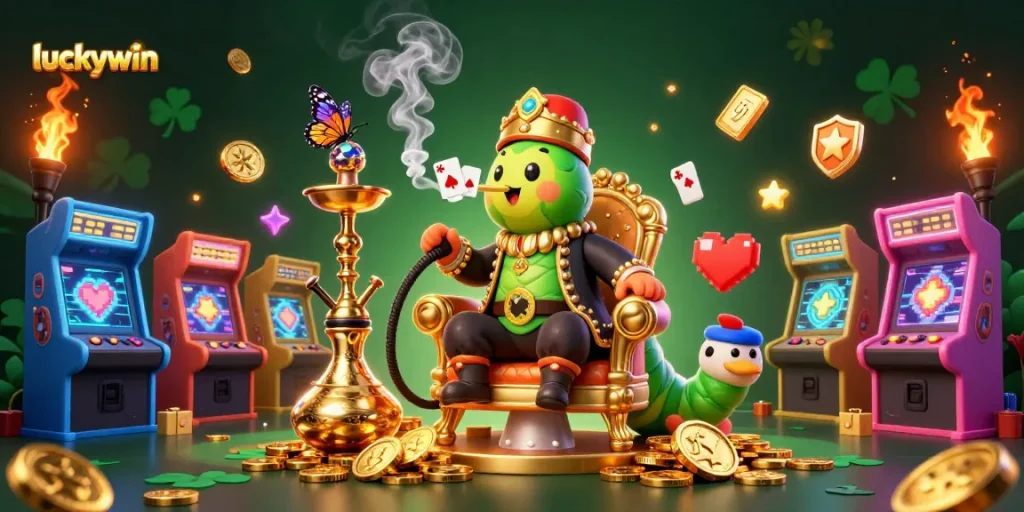 Experience the thrilling luckywin games with vibrant casino elements and engaging characters.